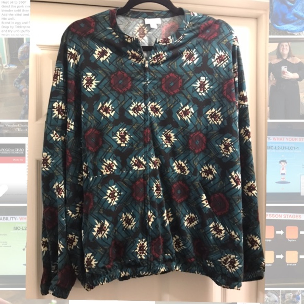 NWOT LuLaRoe Bomber Jacket never worn size Large